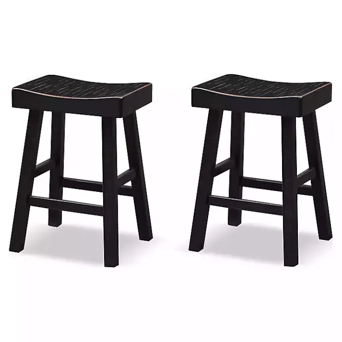 Online Kirklands Home Backless Cooper Counter Stools, Set of 2 Black