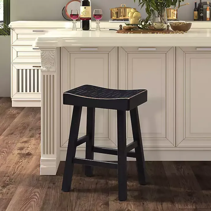 Online Kirklands Home Backless Cooper Counter Stools, Set of 2 Black