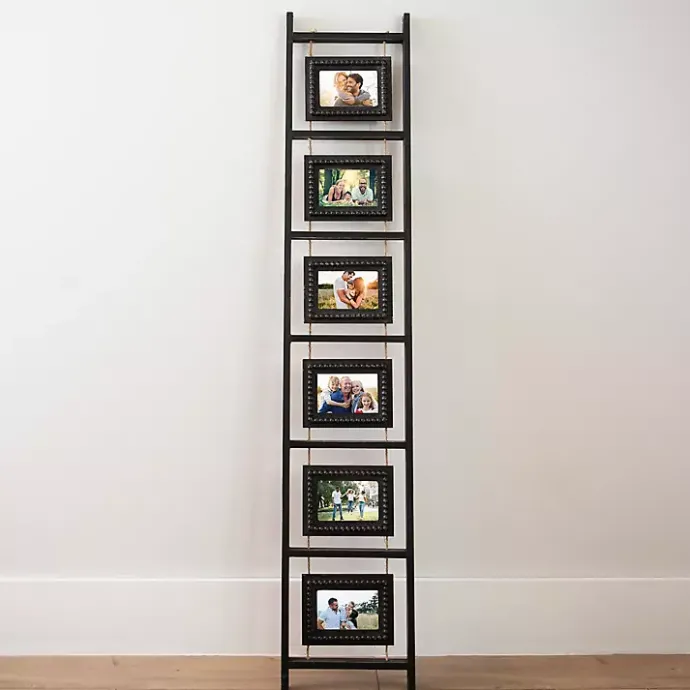 Online Kirklands Home Beaded Frame Photo Collage Ladder Black