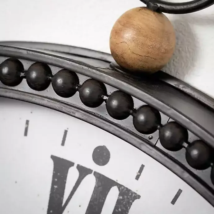Hot Kirklands Home Black Beaded Metal Wall Clock