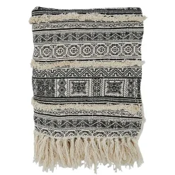 Best Kirklands Home Black Beige Block Print Throw Blanket
