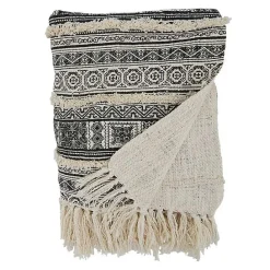 Best Kirklands Home Black Beige Block Print Throw Blanket