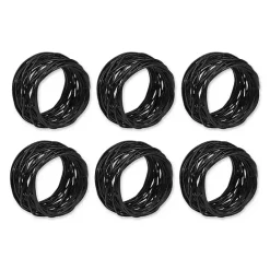 Sale Kirklands Home Bird Nest 6-pc. Napkin Ring Set Black