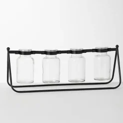 Outlet Kirklands Home 4-Bottle Runner Vase Black