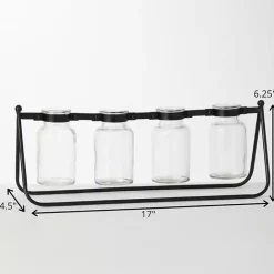 Outlet Kirklands Home 4-Bottle Runner Vase Black