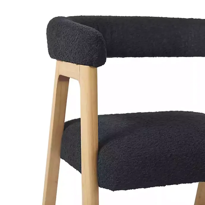 Kirklands Home Boucle Curved Back Ezra Counter Stool Black