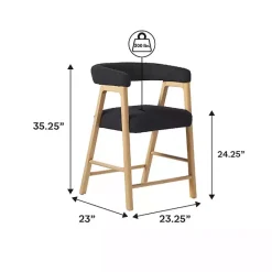 Kirklands Home Boucle Curved Back Ezra Counter Stool Black
