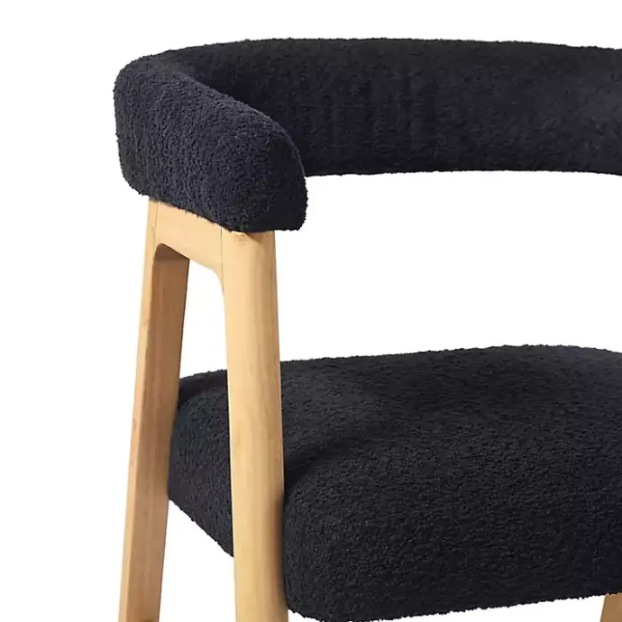 Hot Kirklands Home Boucle Curved Ezra Dining Chairs, Set of 2 Black