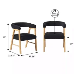 Hot Kirklands Home Boucle Curved Ezra Dining Chairs, Set of 2 Black
