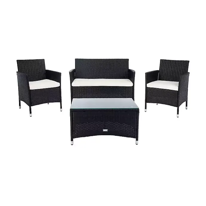 Best Kirklands Home Black Box Wicker 4-pc. Outdoor Living Set