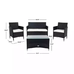 Best Kirklands Home Black Box Wicker 4-pc. Outdoor Living Set