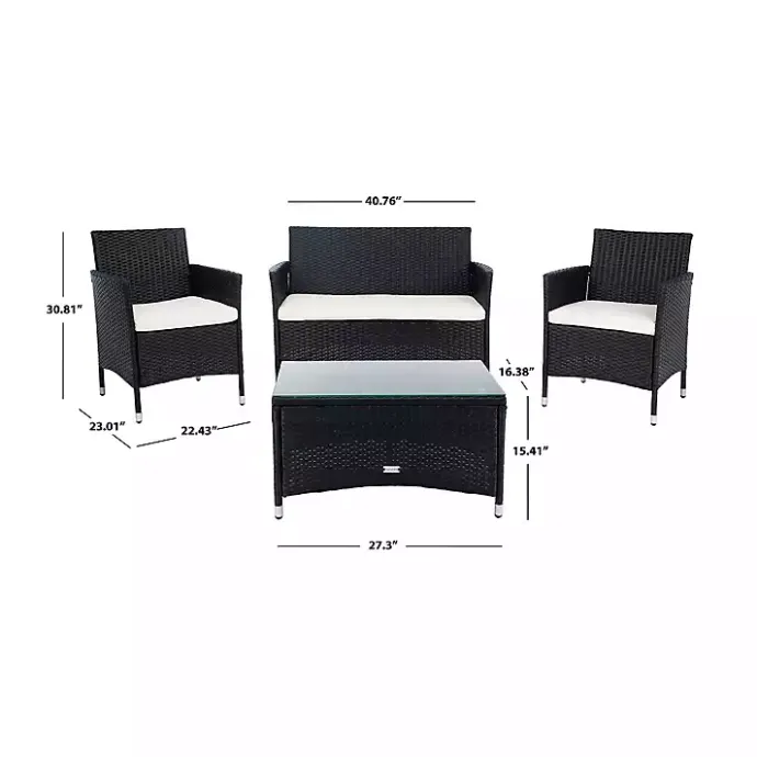 Best Kirklands Home Black Box Wicker 4-pc. Outdoor Living Set