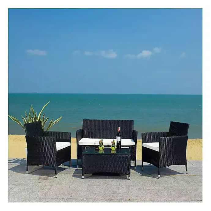 Best Kirklands Home Black Box Wicker 4-pc. Outdoor Living Set