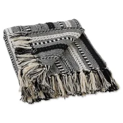 Clearance Kirklands Home Braided Fringe Throw Black