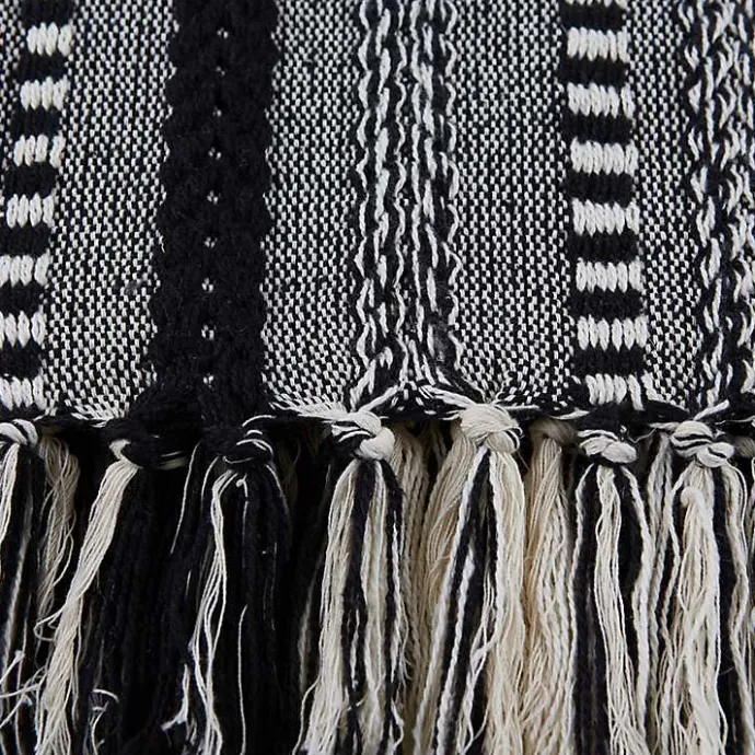 Clearance Kirklands Home Braided Fringe Throw Black
