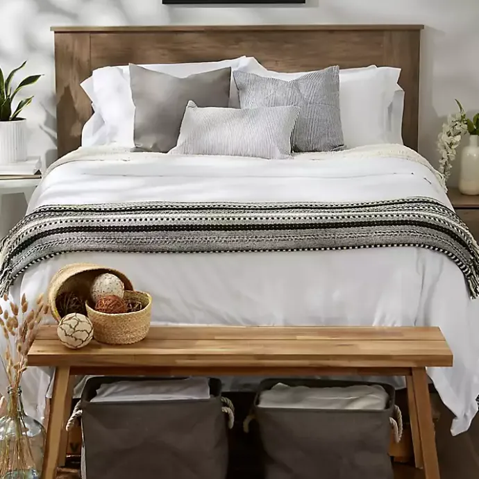 Clearance Kirklands Home Braided Fringe Throw Black