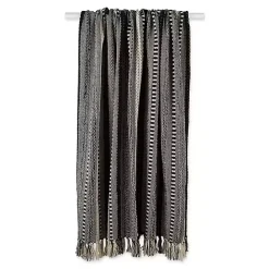 Clearance Kirklands Home Braided Fringe Throw Black