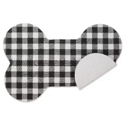 Online Kirklands Home Black Buffalo Check Bone Pet Bowl Mat