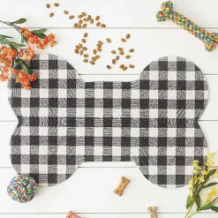 Online Kirklands Home Black Buffalo Check Bone Pet Bowl Mat