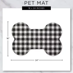 Online Kirklands Home Black Buffalo Check Bone Pet Bowl Mat