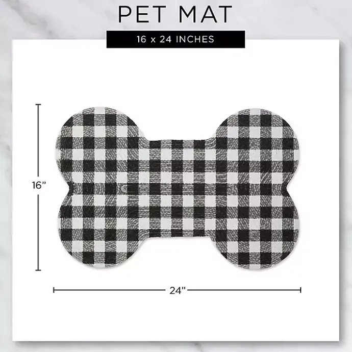 Online Kirklands Home Black Buffalo Check Bone Pet Bowl Mat