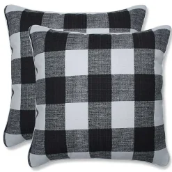 Best Kirklands Home Buffalo Check Outdoor Pillows, Set of 2 Black