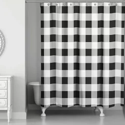 Clearance Kirklands Home Black Buffalo Check Shower Curtain