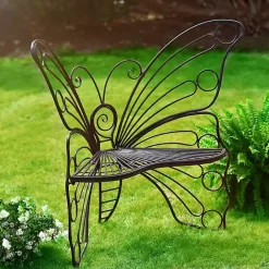 Outlet Kirklands Home Butterfly Metal Patio Chair Black