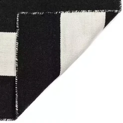 Best Kirklands Home Black Cabana Stripe Indoor/Outdoor Area Rug, 8x11