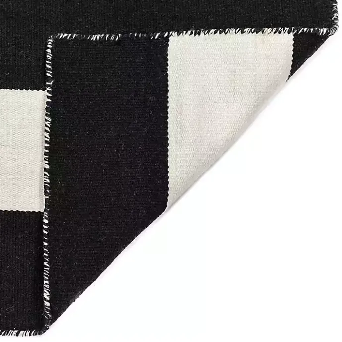Best Kirklands Home Black Cabana Stripe Indoor/Outdoor Area Rug, 8x11
