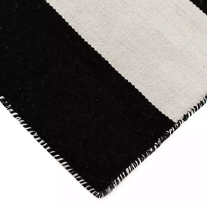 Best Kirklands Home Black Cabana Stripe Indoor/Outdoor Area Rug, 8x11