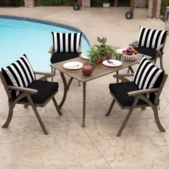 Best Kirklands Home Cabana Stripe Outdoor Lumbar Pillow Black