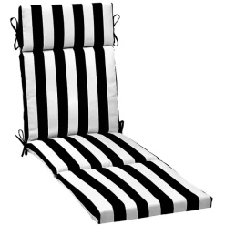 Best Kirklands Home Cabana Stripe Outdoor Chaise Cushion Black