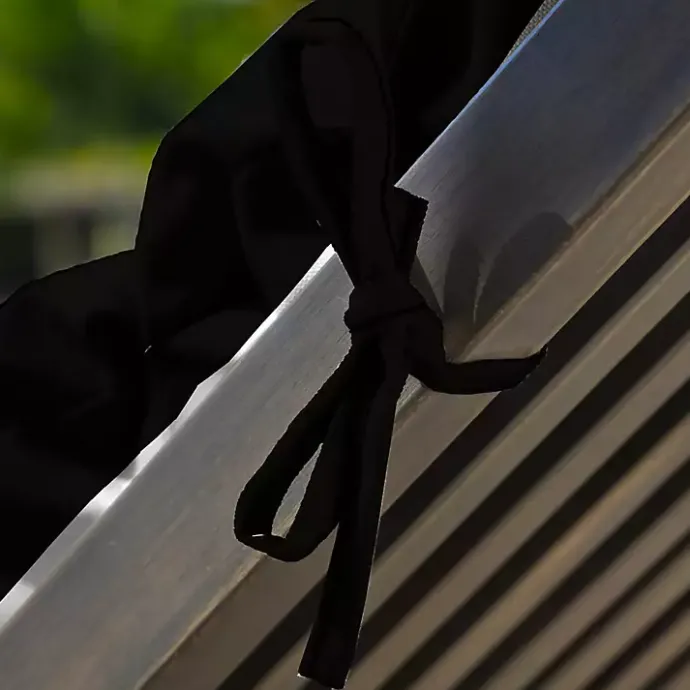 Best Kirklands Home Cabana Stripe Outdoor Chaise Cushion Black