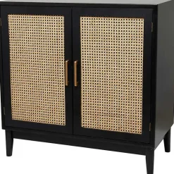 Sale Kirklands Home Black Cane 2-Door Media Cabinet