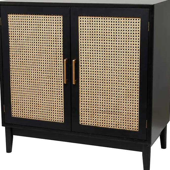 Sale Kirklands Home Black Cane 2-Door Media Cabinet