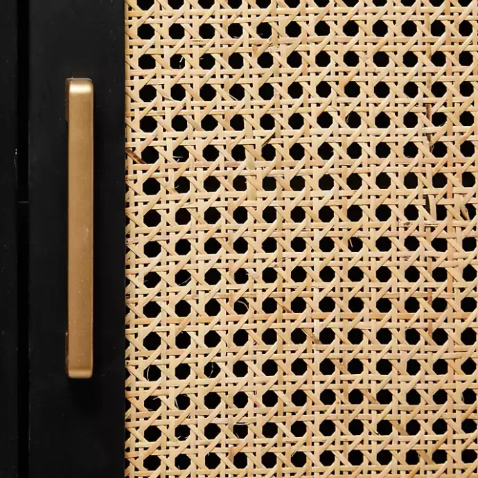 Sale Kirklands Home Black Cane 2-Door Media Cabinet