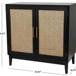 Sale Kirklands Home Black Cane 2-Door Media Cabinet