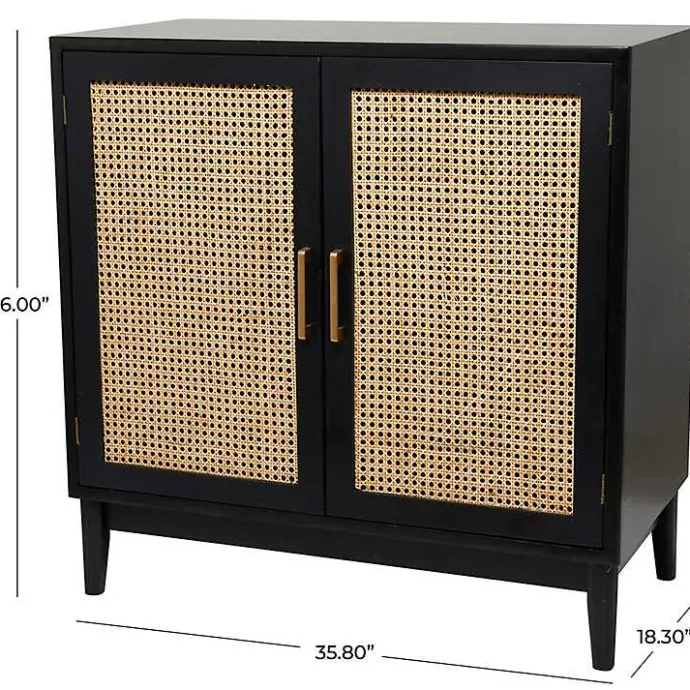 Sale Kirklands Home Black Cane 2-Door Media Cabinet
