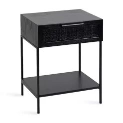 Outlet Kirklands Home Cane Drawer Accent Table Black
