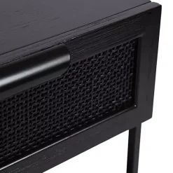 Outlet Kirklands Home Cane Drawer Accent Table Black