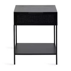 Outlet Kirklands Home Cane Drawer Accent Table Black
