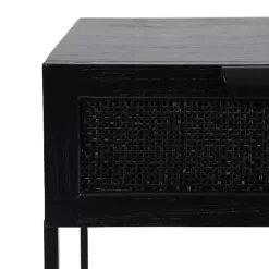 Outlet Kirklands Home Cane Drawer Accent Table Black