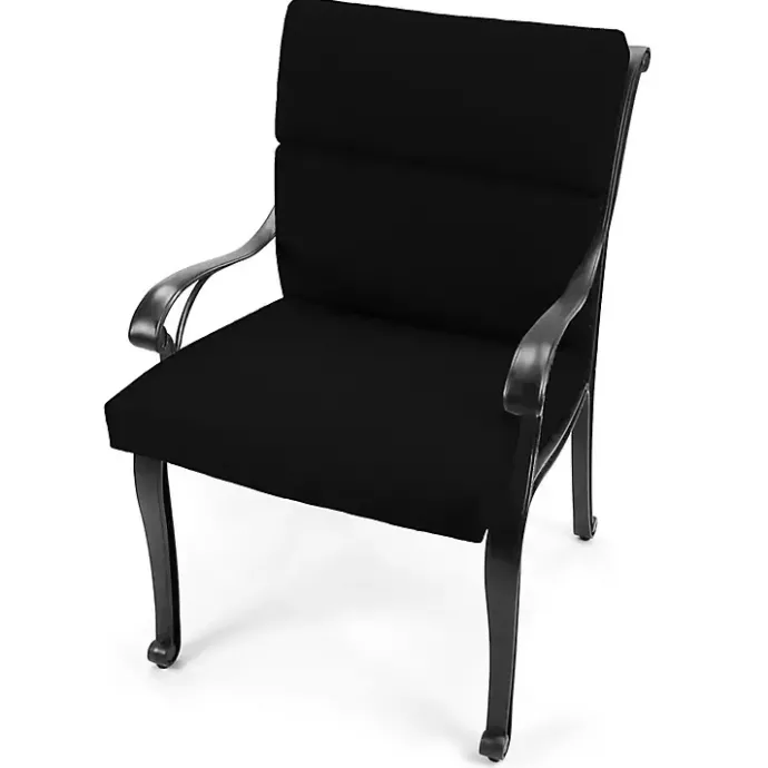 Clearance Kirklands Home Canvas French Edge Outdoor Chair Cushion Black