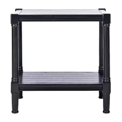 Kirklands Home Carved Pinewood Farmhouse Accent Table Black