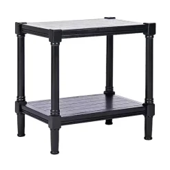 Kirklands Home Carved Pinewood Farmhouse Accent Table Black