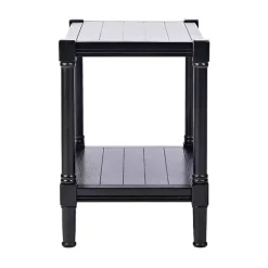 Kirklands Home Carved Pinewood Farmhouse Accent Table Black