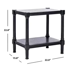 Kirklands Home Carved Pinewood Farmhouse Accent Table Black