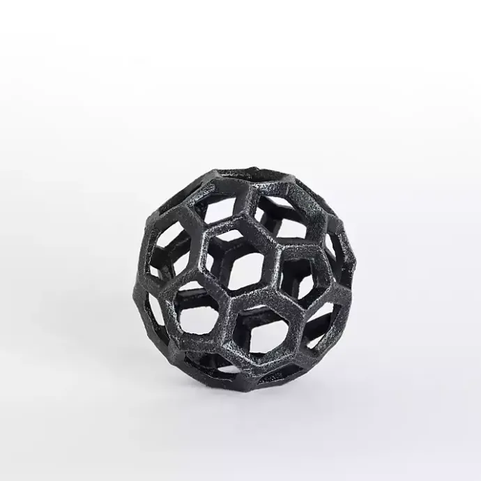 New Kirklands Home Cast Iron Hexagon Sphere, 3 in. Black