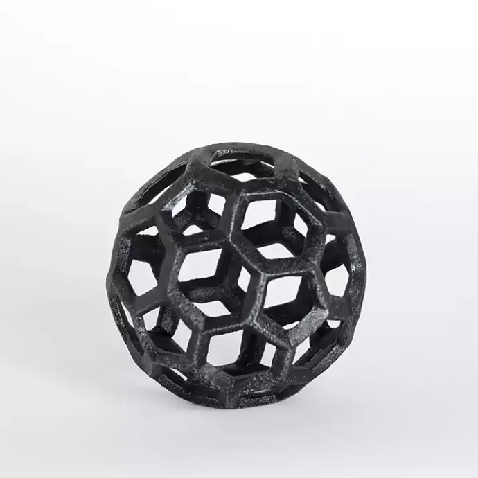 Sale Kirklands Home Cast Iron Hexagon Sphere, 4 in. Black